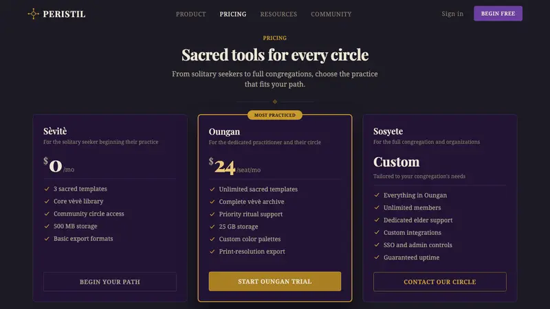 Haitian Vodou Vèvè — Web · pricing