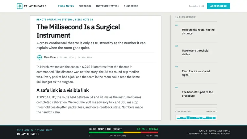 Telepresence Surgery Suite — Web · article