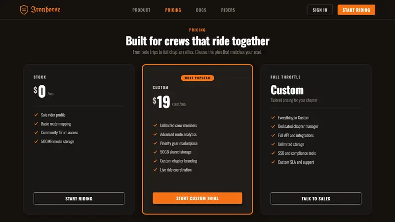 Harley Orange & Black — Web · pricing