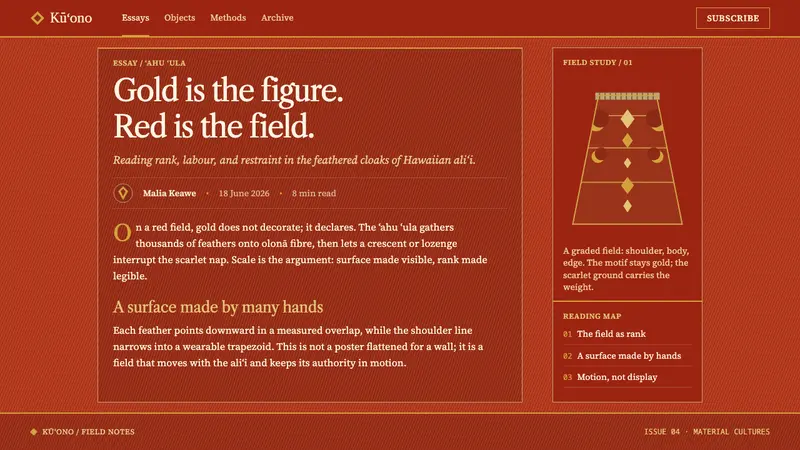 Hawaiian ʻAhu ʻula Featherwork — Web · article