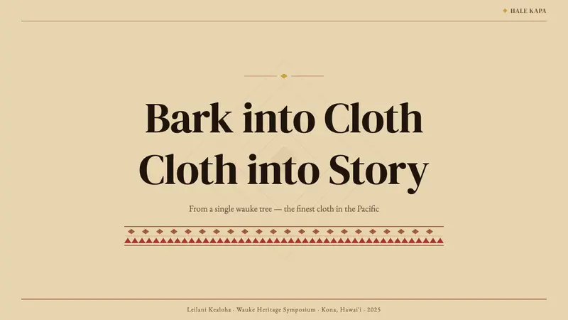 Hawaiian Kapa (Bark Cloth) — Slides · cover