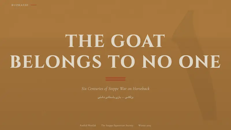 Hazara Buzkashi (Goat-Carcass Polo) — Slides · cover