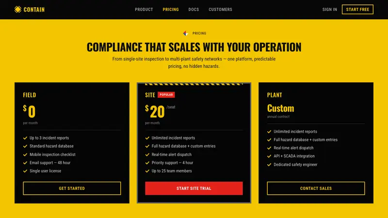 Hazmat Signage — Web · pricing