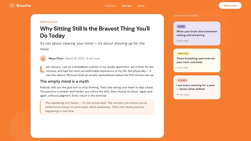 Headspace Orange Meditation — Web · article
