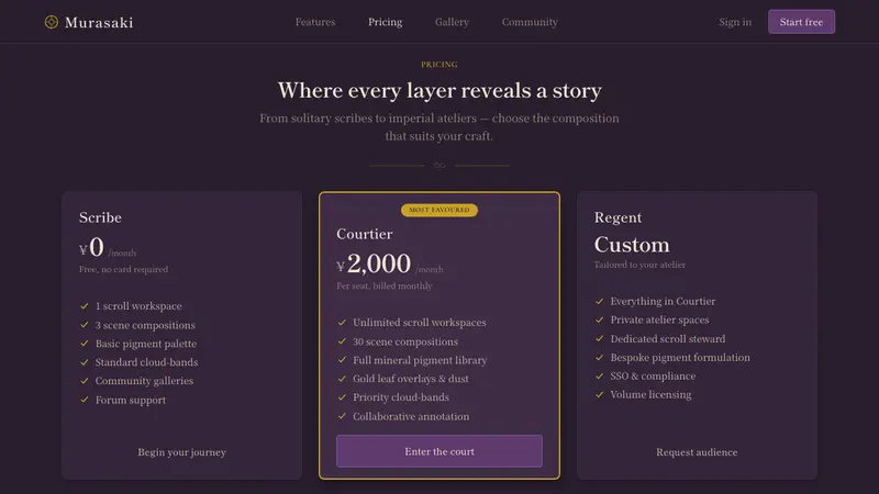 Heian Genji Scroll — Web · pricing
