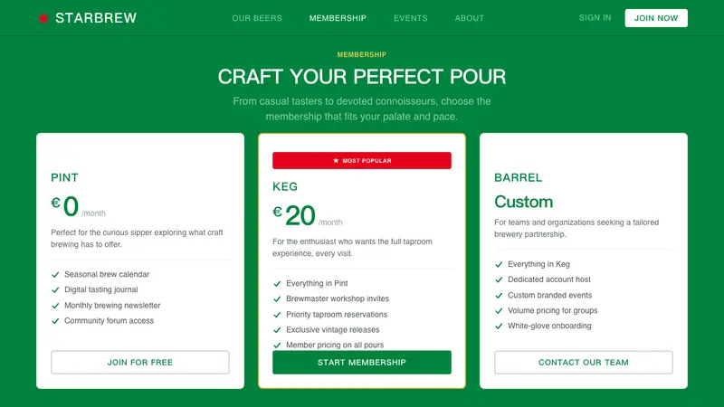 Heineken — Web · pricing