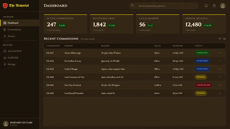 Heraldic Blazon — Web · dashboard