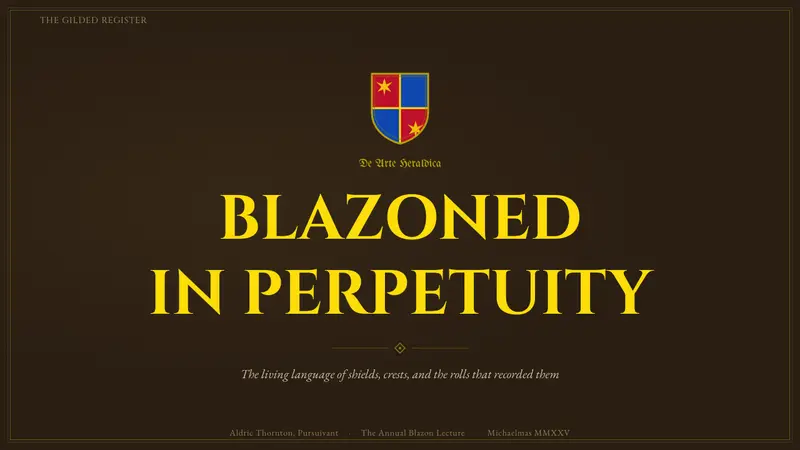 Heraldic Blazon — Slides · cover
