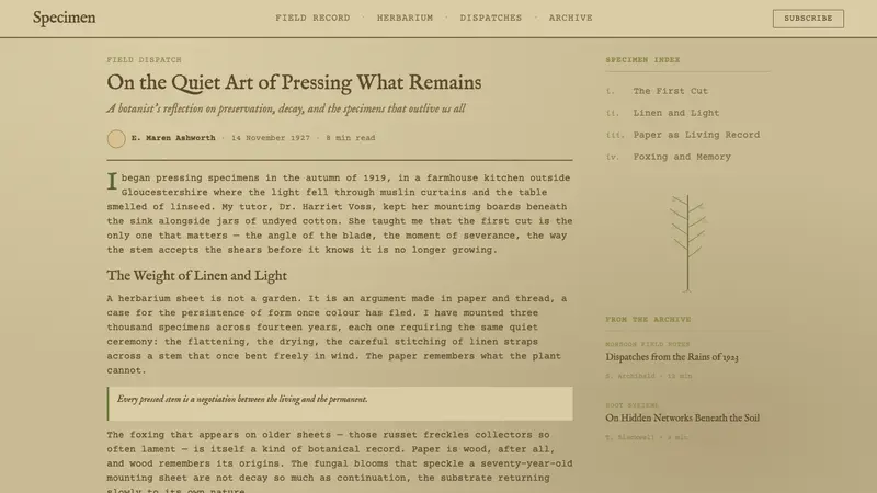 Herbarium Sheet — Web · article