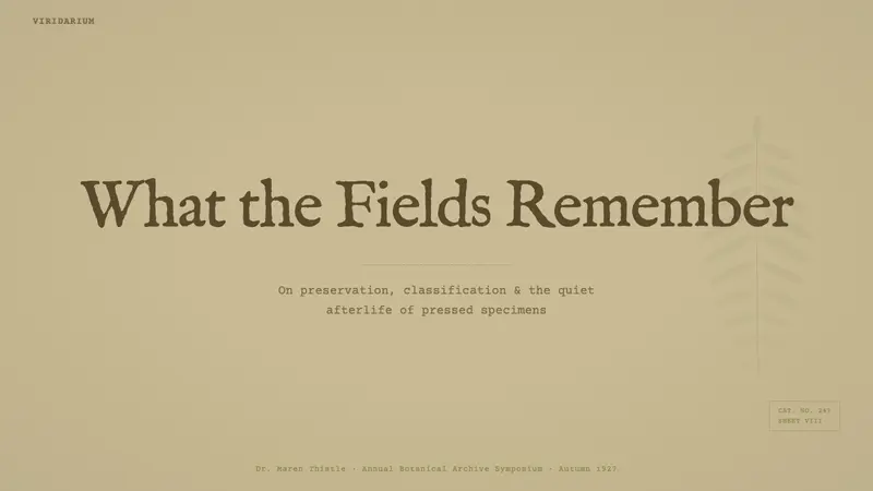 Herbarium Sheet — Slides · cover