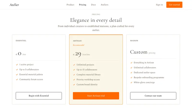 Hermès — Web · pricing
