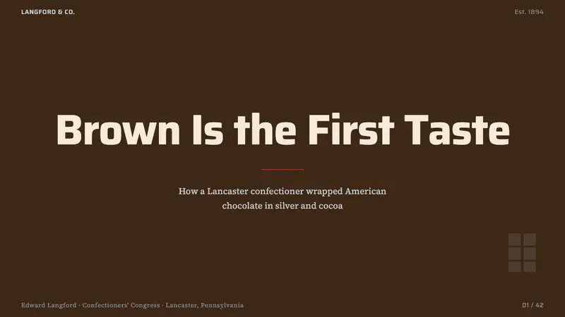 Hershey's Chocolate Brown (1894) — Slides · cover