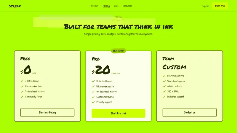 Fluorescent Highlighter — Web · pricing