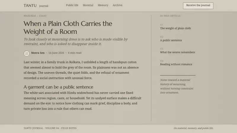 Hindu Widow White Sari — Web · article