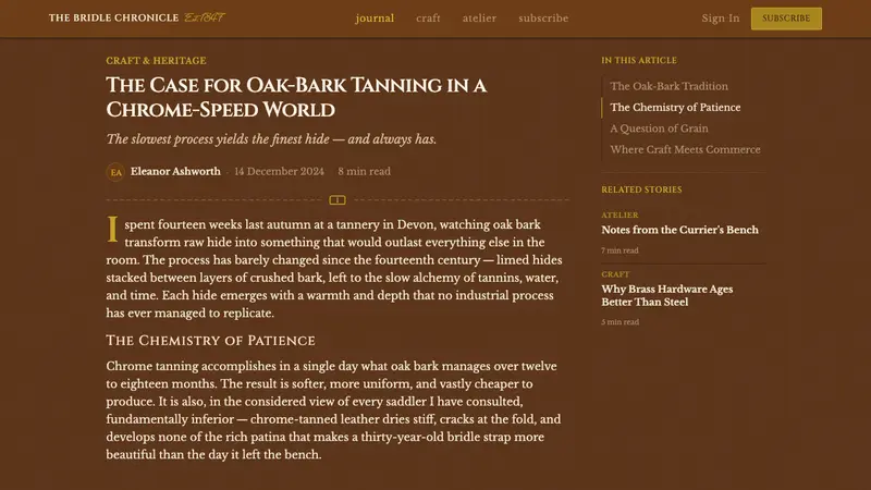 English Saddlery Tan — Web · article