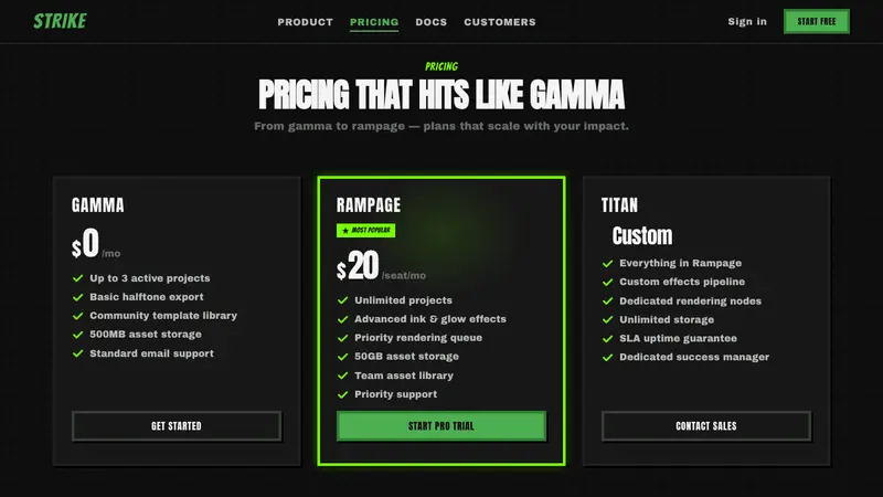 Hulk Gamma Green — Web · pricing