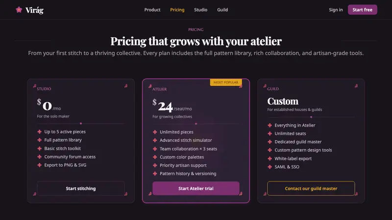 Hungarian Matyó Violet — Web · pricing