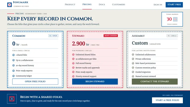 Alþingi Millennium 1930 — Web · pricing