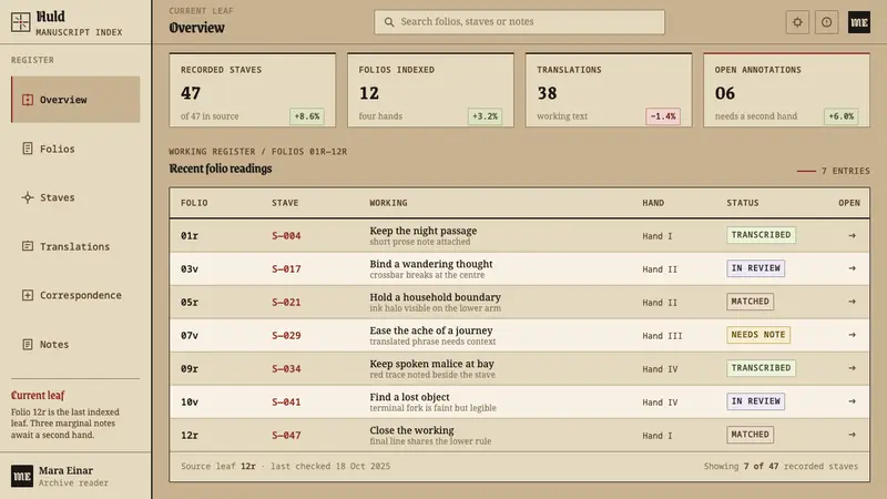 Icelandic Galdrabók — Web · dashboard