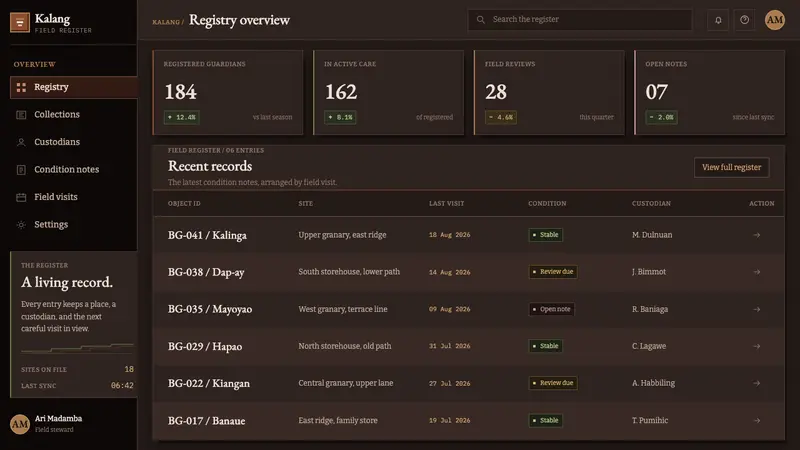 Ifugao Bulul — Web · dashboard