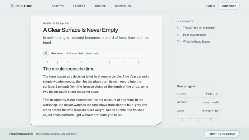 Ultima Thule Glass — Web · article
