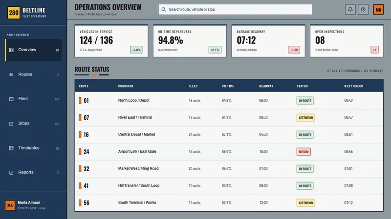 Ikarus Bus — Web · dashboard