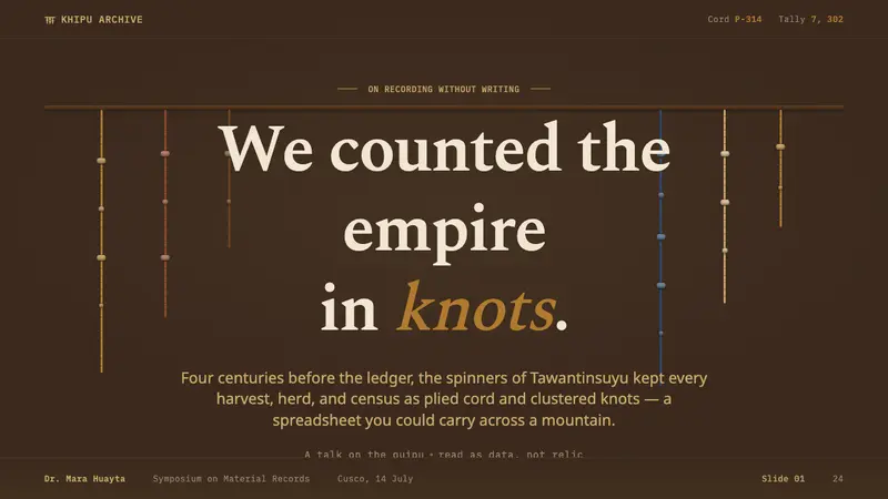 Inca Quipu Knot-Cord — Slides · cover