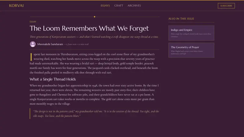 Indian Brinjal Temple Textile — Web · article