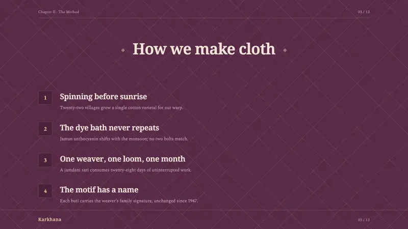 Indian Jamun Violet Handloom — Slides · content