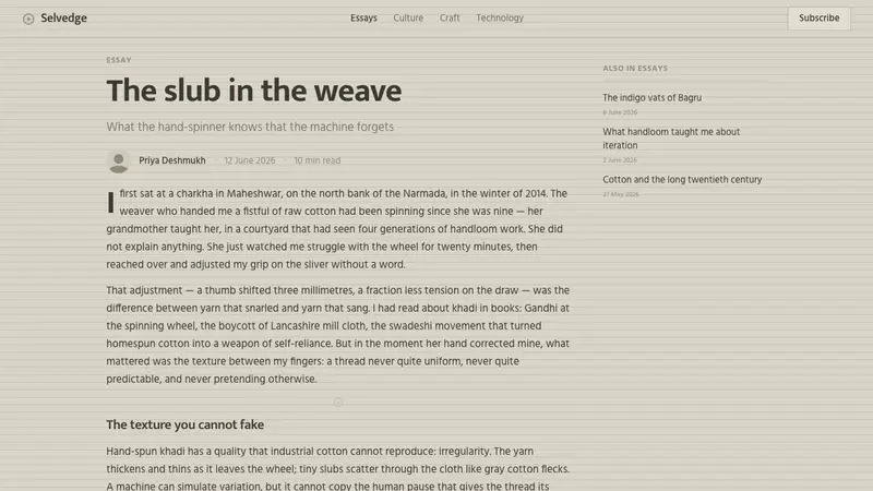 Undyed Khadi White — Web · article