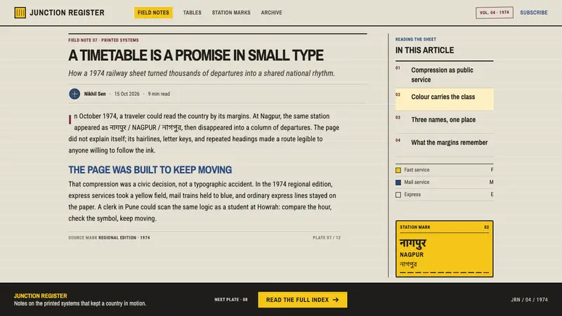 Indian Railways Timetable — Web · article