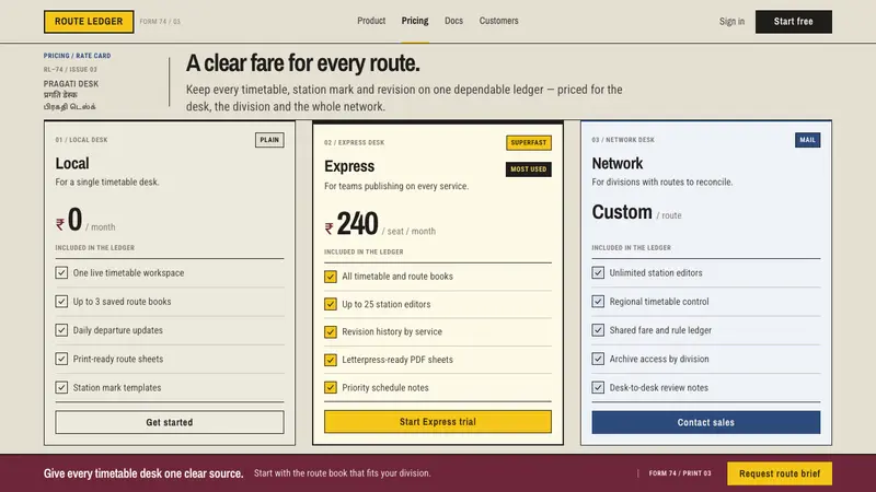Indian Railways Timetable — Web · pricing