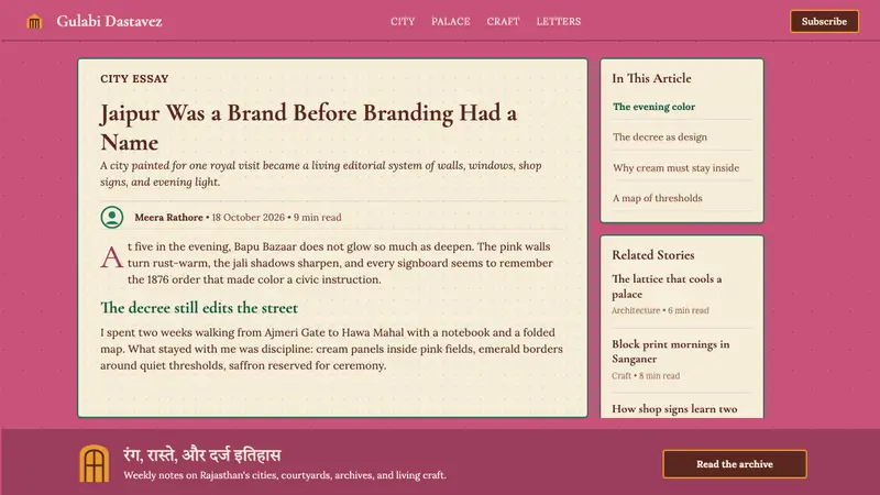Jaipur Pink City Rajasthan — Web · article