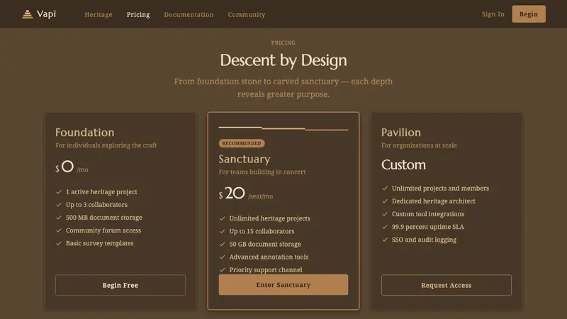 Indian Stepwell — Web · pricing