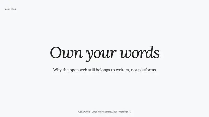 IndieWeb / Personal Site — Slides · cover