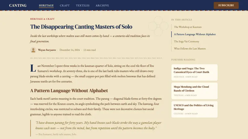 Javanese Batik — Web · article