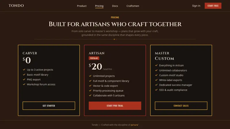 Toraja Pa'ssura' Carving — Web · pricing