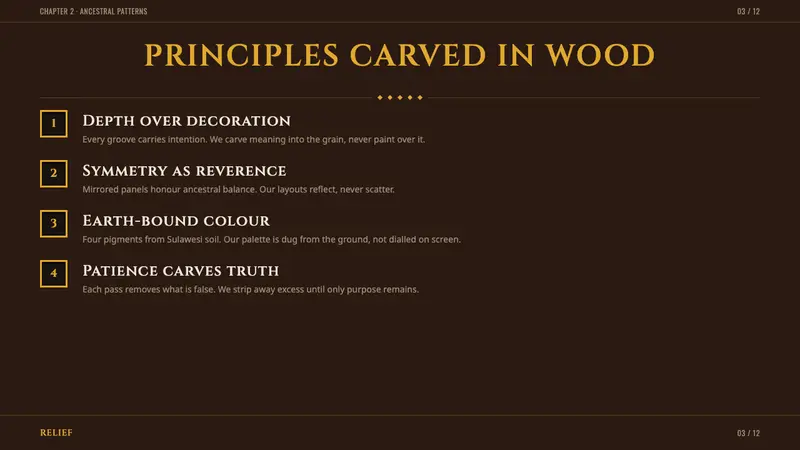 Toraja Pa'ssura' Carving — Slides · content