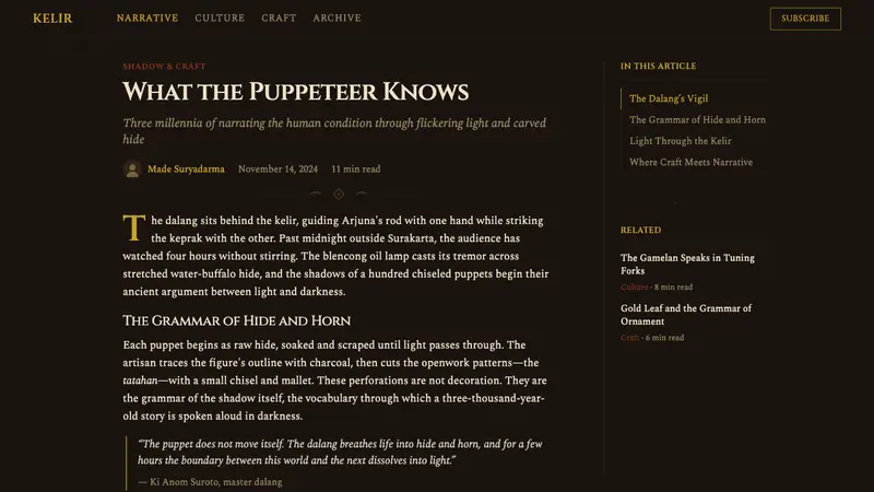 Wayang Kulit Shadow — Web · article