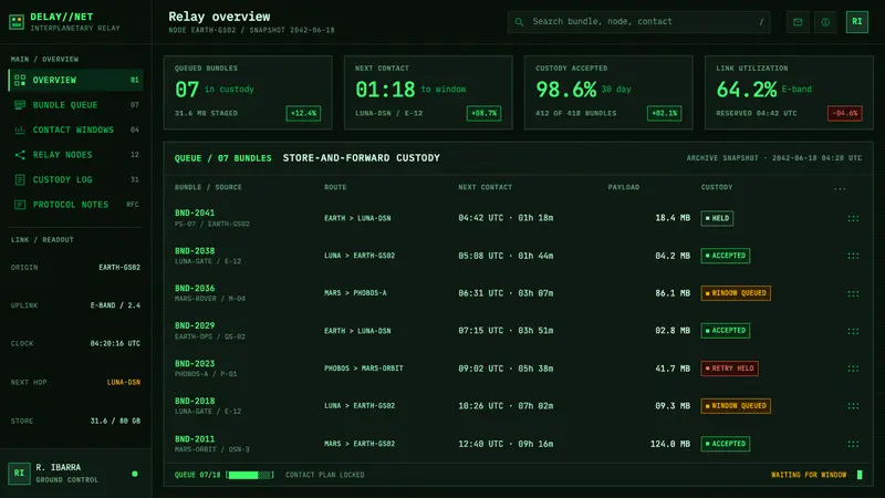 Interplanetary Internet Relay — Web · dashboard