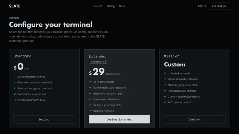 Interstellar TARS — Web · pricing