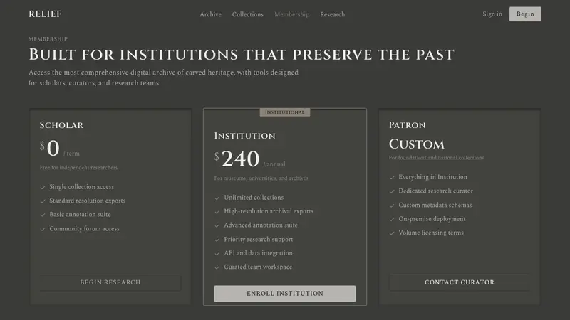 Iranian Dark Stone Relief — Web · pricing
