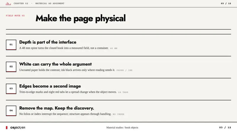 Irma Boom Book Objects — Slides · content