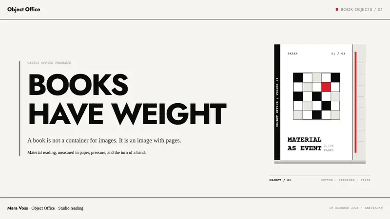 Irma Boom Book Objects — Slides · cover