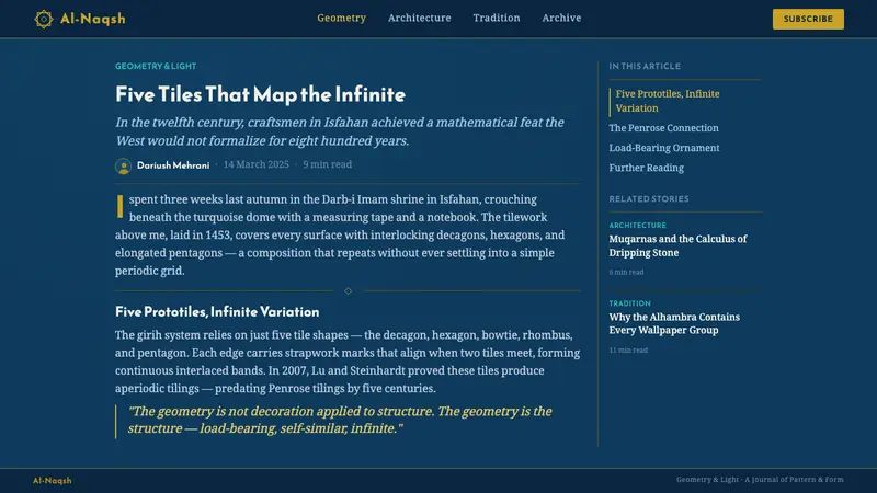 Islamic Girih Tiles — Web · article