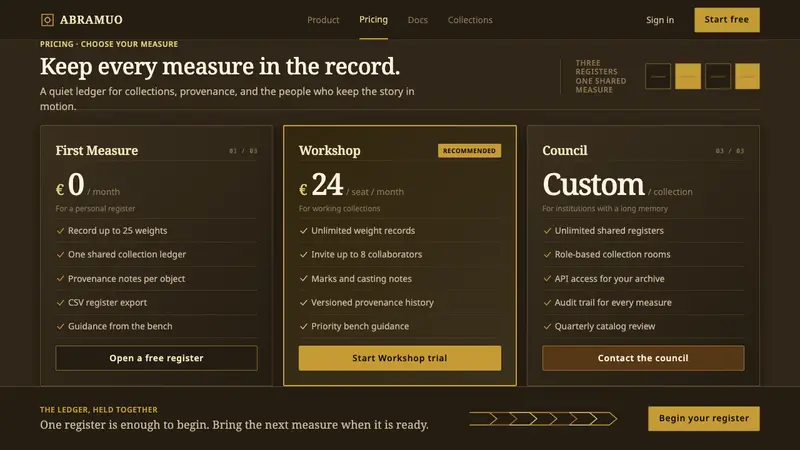 Baule Goldweight — Web · pricing