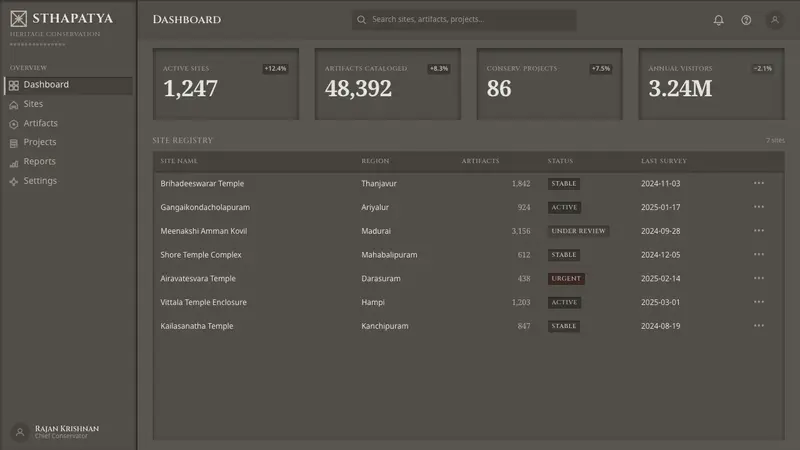 Dravidian Granite Grayscale — Web · dashboard
