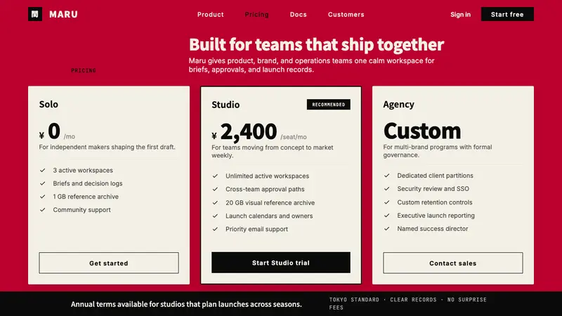 Dentsu Tokyo Creative — Web · pricing