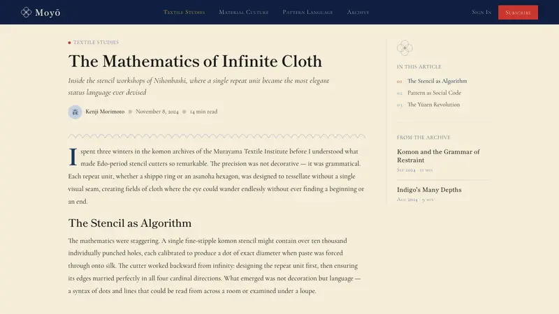 Edo Kimono Textile — Web · article