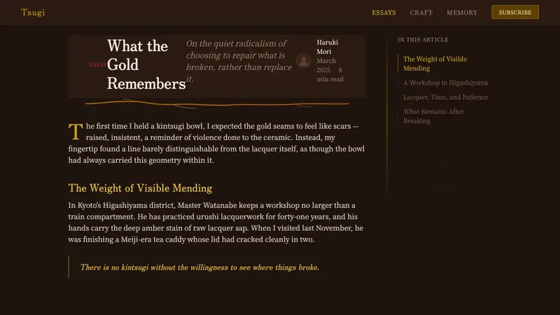 Kintsugi & Urushi Lacquer — Web · article